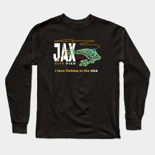 JAX City Pier, Jacksonville Beach Pier Long Sleeve T-Shirt